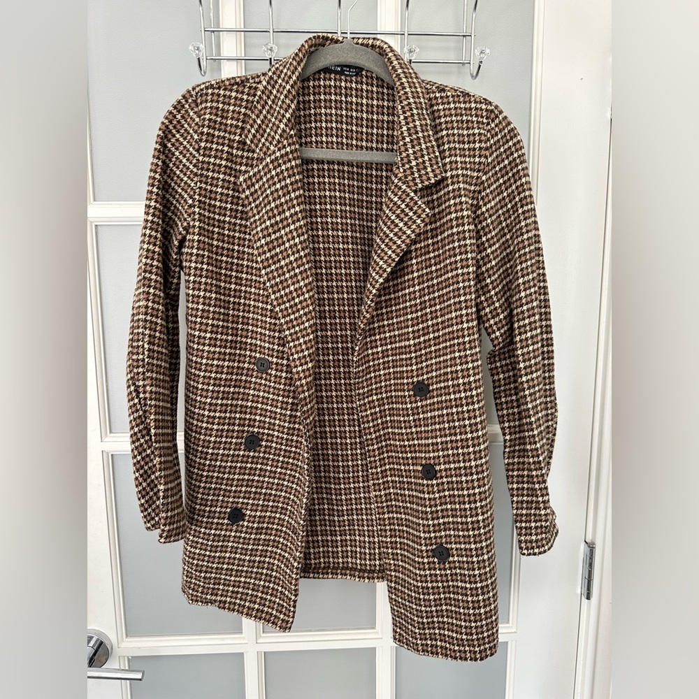 Brown & Tan Tartan/Plaid Blazer🤎